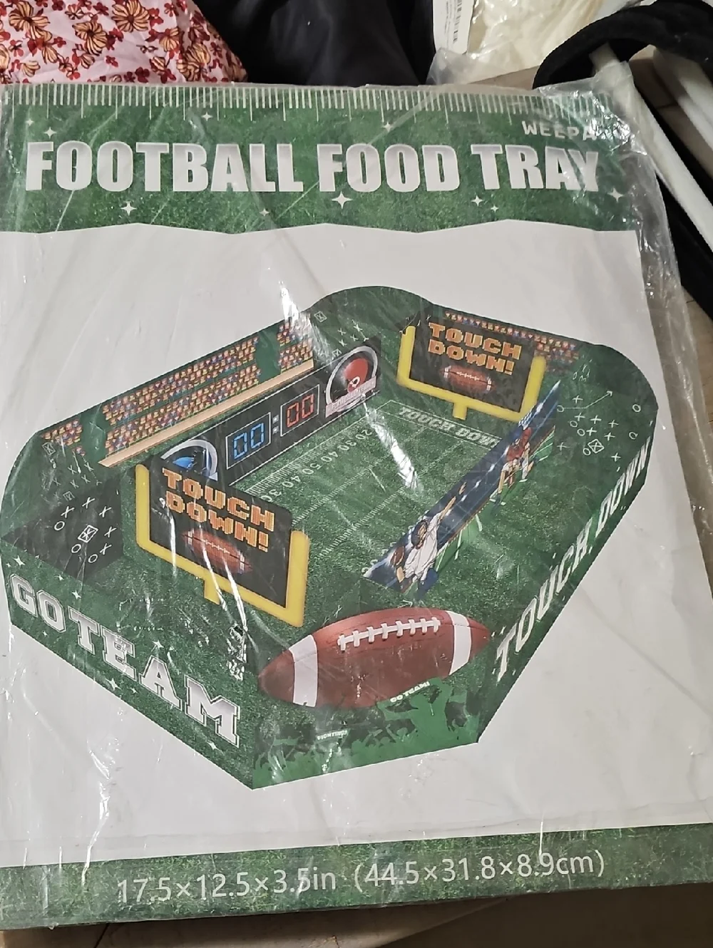 Nwt Football Food Tray - Green Touchdown Party Tray